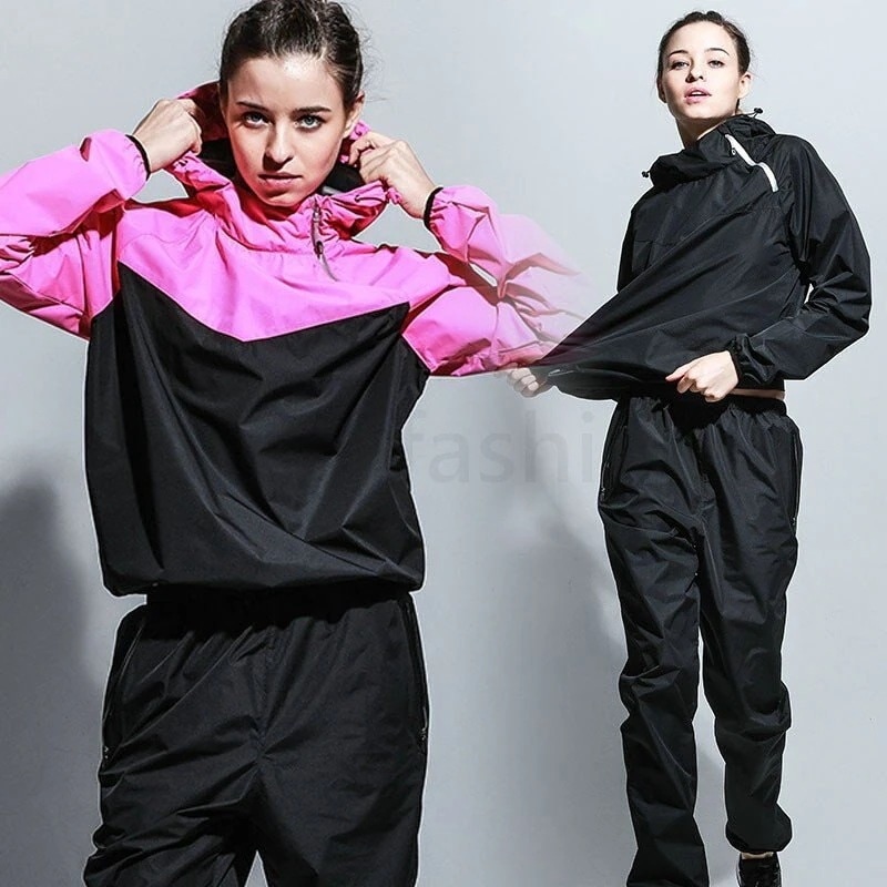 サウナスーツ レディース 上下セット 発汗 おしゃれ 3 ブラック バーストウェア ダイエット ウ2