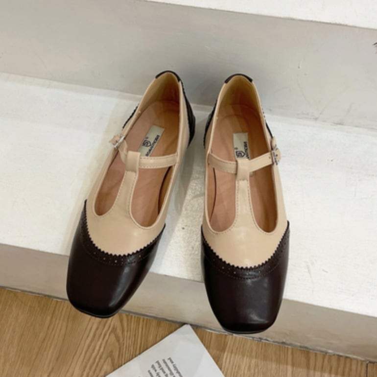 パンプス レディース ぺたんこパンプス フラット ラウンドトゥ T字ストラップ 合皮 かわいい 大人可愛い きれいめ シンプル 大人 ガーリー フェミニン デート お出かけ 通学 普段使い