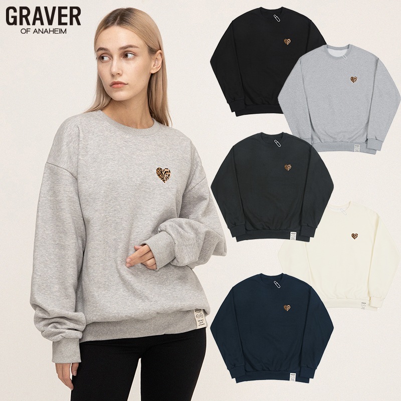 [UNISEX]ヒョウハートスマイルスウェット_5color 5,076円