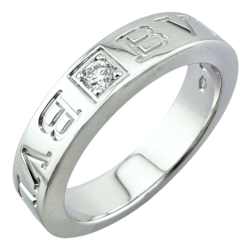 ブルガリ ブルガリブルガリ リング 指輪 7.5号 18金 K18ホワイトゴールド ダイヤモンド BVLGARI 中古 美品