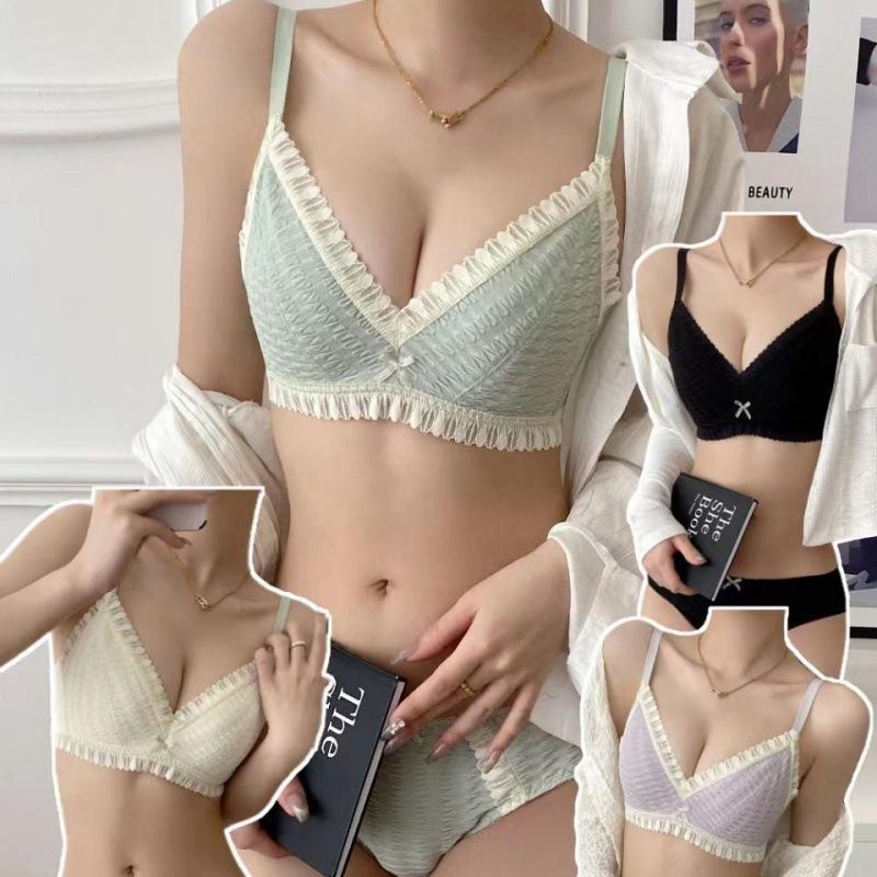 よく売れる レディース ランジェリー 下着 女性下着 ブラジャー ショーツ 上下セット 谷間 シンプル