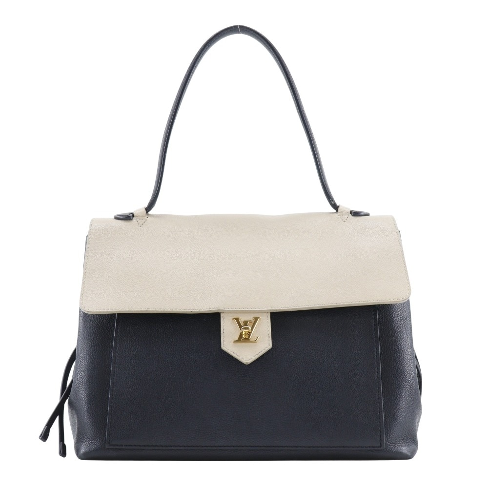 ロックミーMM M50191 トートバッグ カーフ 黒 ベージュ DU0185 レディース 中古品