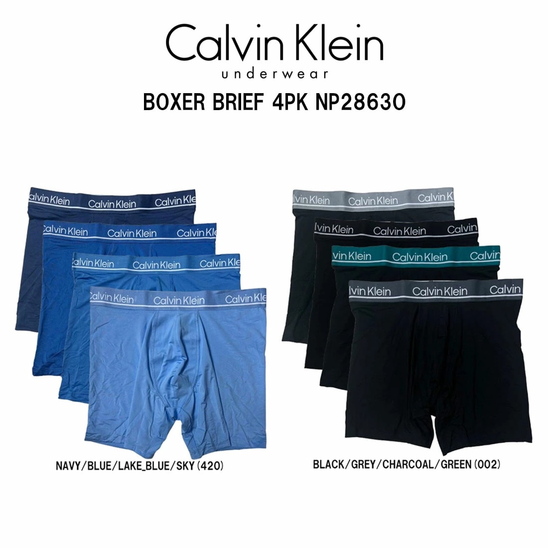 Calvin Klein ck ボクサーパンツ ボクサーブリーフ 前閉じ ロゴ ストレッチ 4枚組 セット メンズ 下着 インナー 男性用 NP2863O