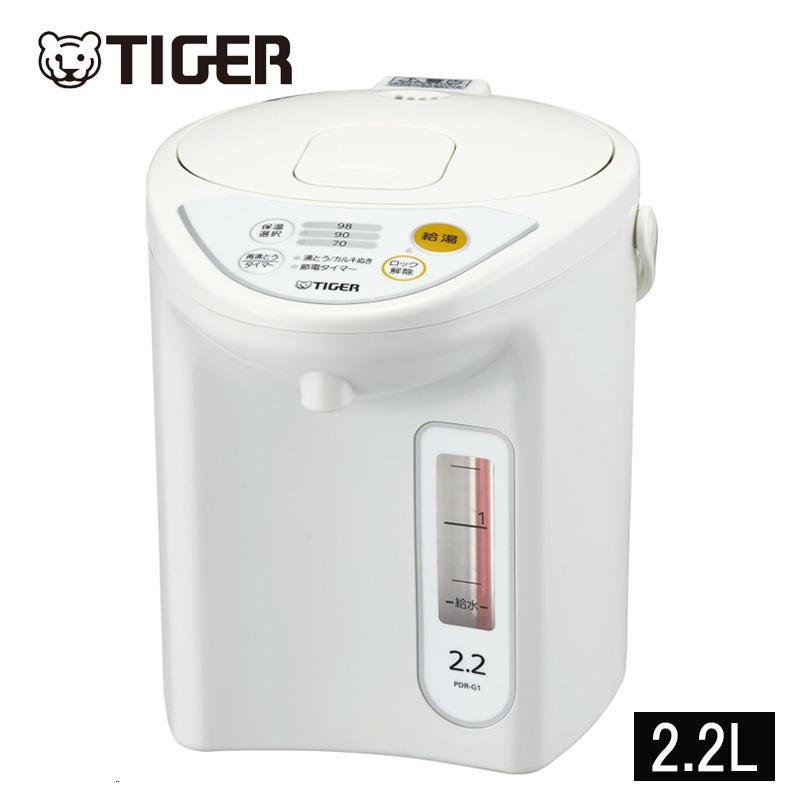 タイガー TIGER マイコン電気ポット 2.2L PDR-G221W ホワイト 電気ポット 省スチーム 節電タイマー 保温選択 カルキぬき ＰＤＲーＧ２２１Ｗ