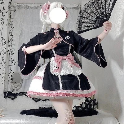 中華ロリータチャイナ風ミニワンピースセットコスプレロリータワンピースコスチュームメイド服