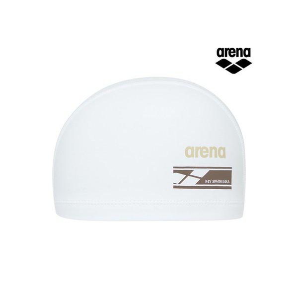スクエアイージーフィットシリコンコーティング水泳帽 A5AC1AL01WHT
