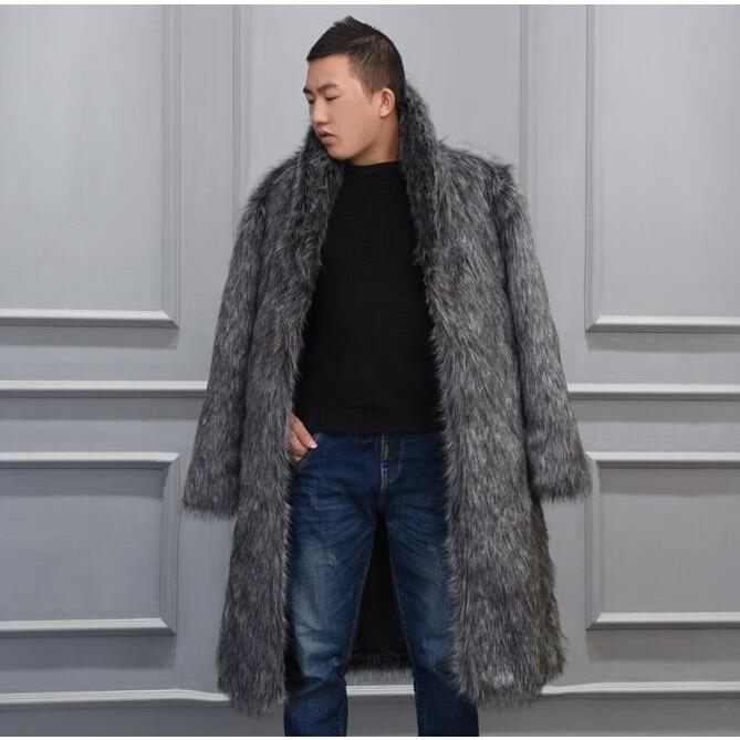 毛皮コート フェイクファー アウター 暖かい ロング丈コート ファッション メンズ 無地 防寒 厚手 秋冬 お洒落 ゆったり 冬服 ファーコート大きいサイズ