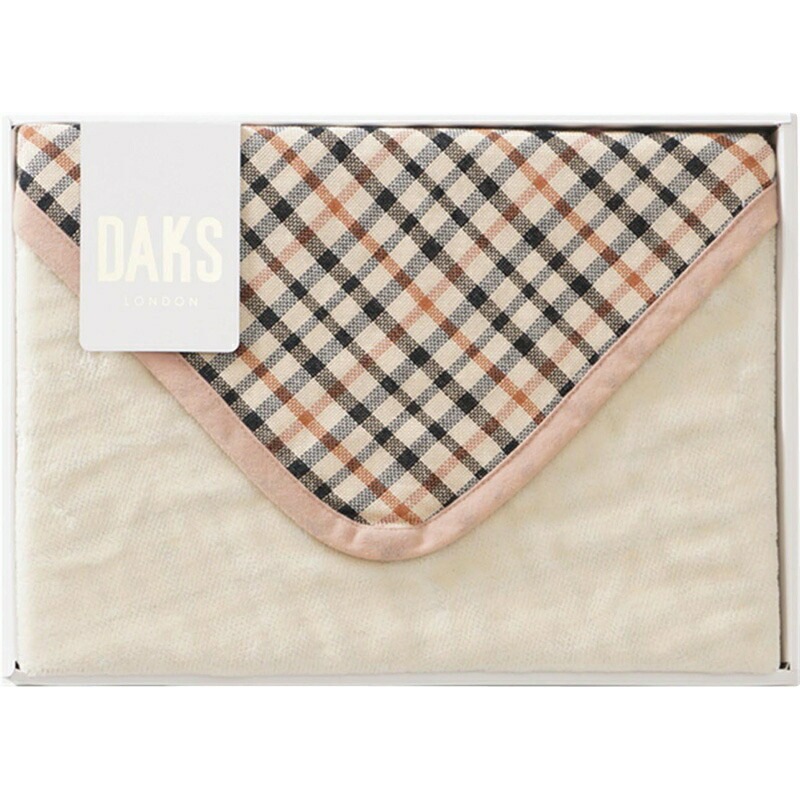 （ギフト）シール織/ガーゼ リバーシブル綿ひざ掛け ベージュ