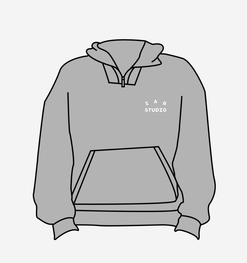 【IAB STUDIO】 IAB STUDIO WOVEN HOODIE : GRAY WHITE