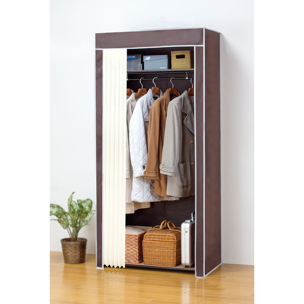 ファミリーライフ 選べるカバー付きクローゼットハンガー 90幅 上下棚(04019) メーカー直送 6,348円