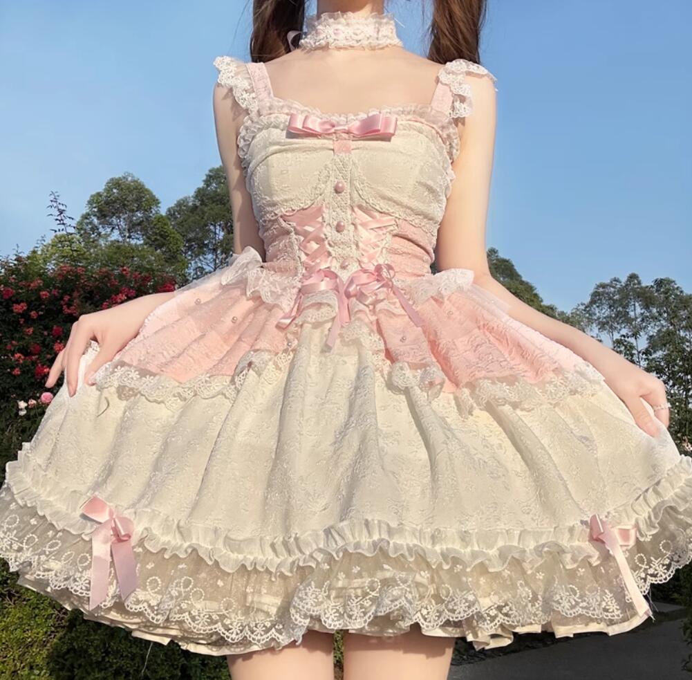 ジャンパースカート ロリータワンピース 可愛いロリータ服 ミニドレス プリンセスドレス パーティードレス 甘い系 Lolita 可愛いワンピース 大人コスチューム ゴスロリ ハロウィン コスプレ衣装