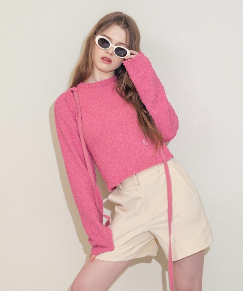 ベビーグッズも大集合 FW 22 MANDY SHOULDER KNIT _ PINK ニット ベビーグッズも大集合 FW 22 MANDY SHOULDER KNIT _ PINK ニット