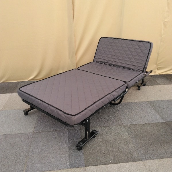 セミシングル ベッドフレーム マットレス付き 折り畳み 折りたたみ グレー シングル リクライニング可能 組立不要 ベッド台 一人暮らし ワンルーム