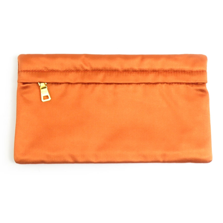 プラダ PRADA ポーチ サテン オレンジ ユニセックス r10952a