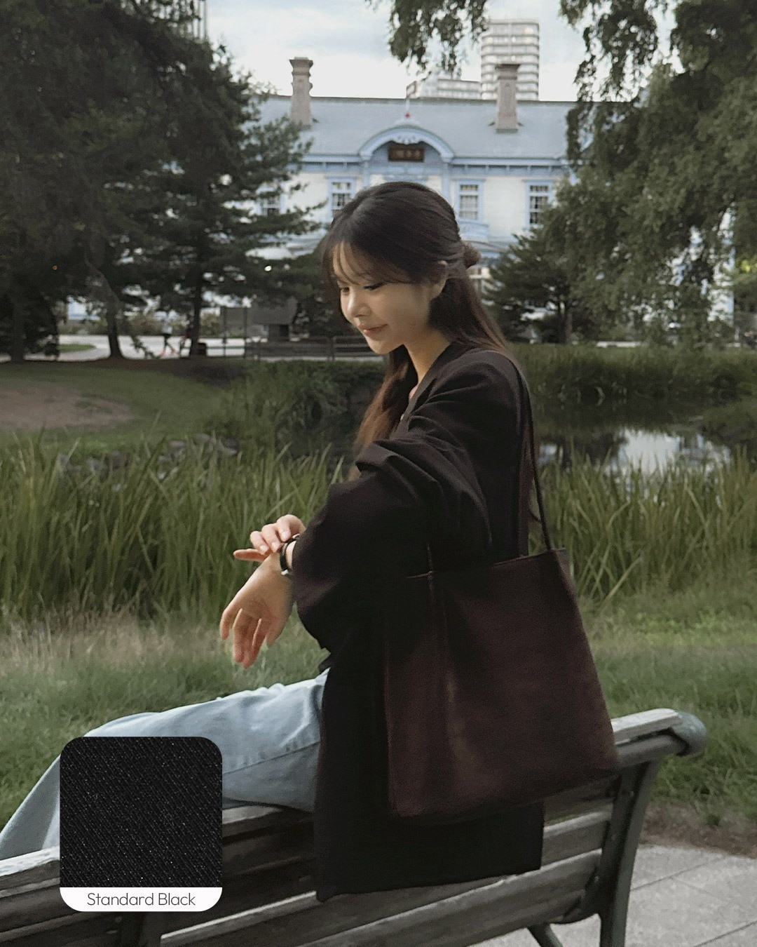 バックスリット入りオーバーフィットジャケット韓国ファッション レディース