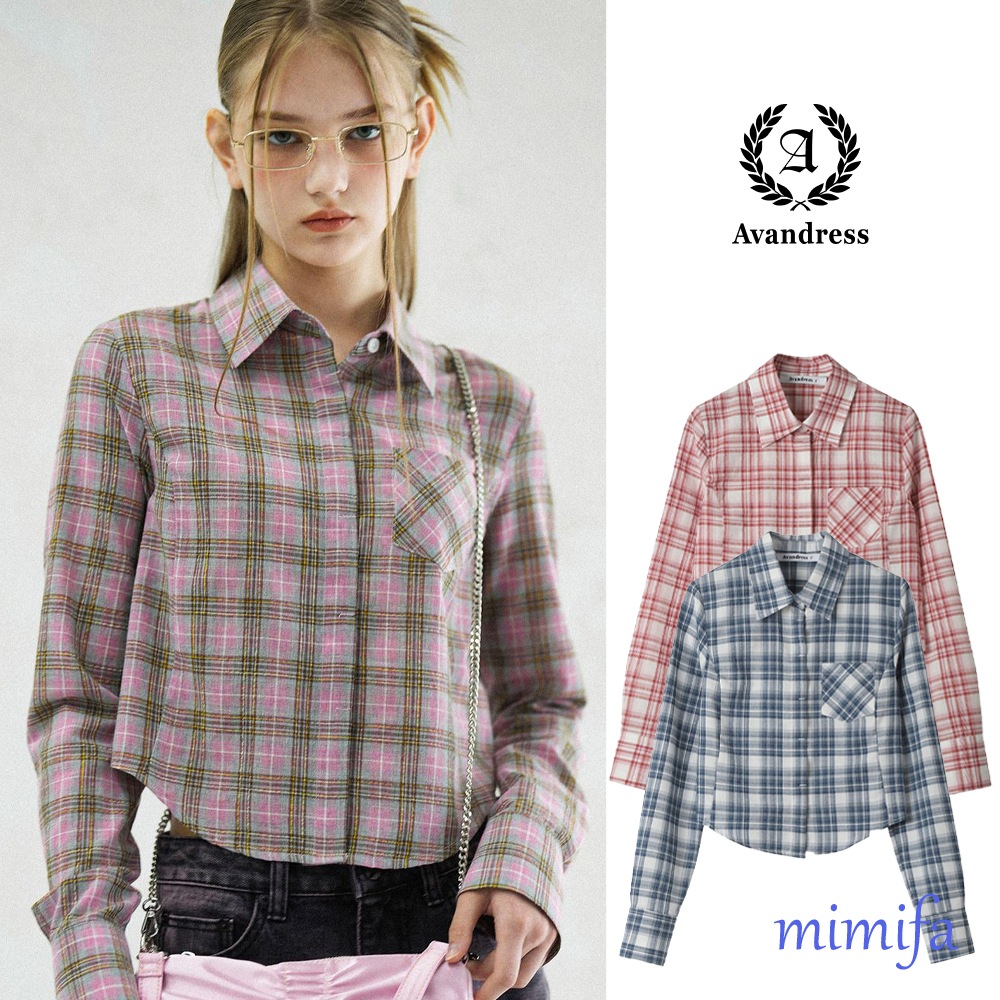 スレンダーチェックシャツ シャツ カジュアル