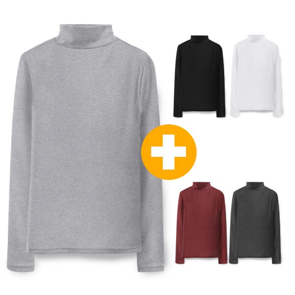 アルベテ厚手特両面ハイネックTシャツ1+1ビッグサイズ制服ハイネックTシャツ