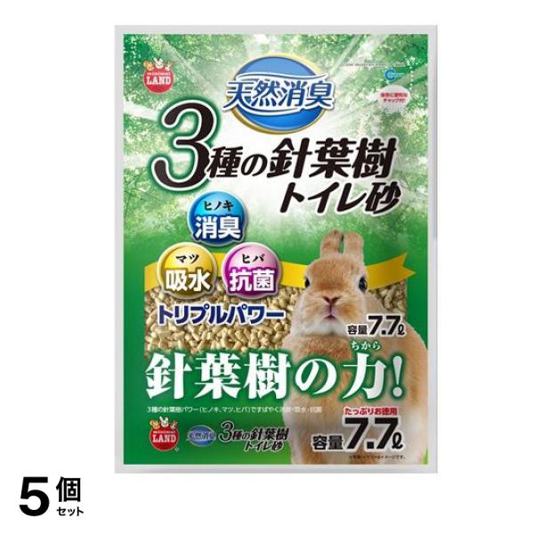 マルカン 天然消臭 3種の針葉樹トイレ砂 MR-639 7.7L 5個セット 5,668円