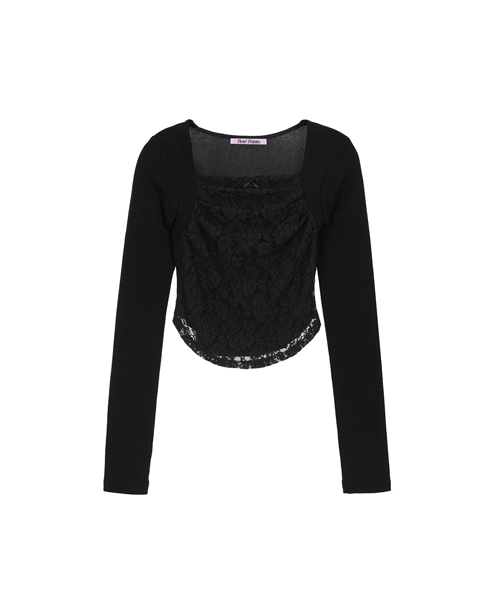 Lace Layered Long Sleeve [Black]