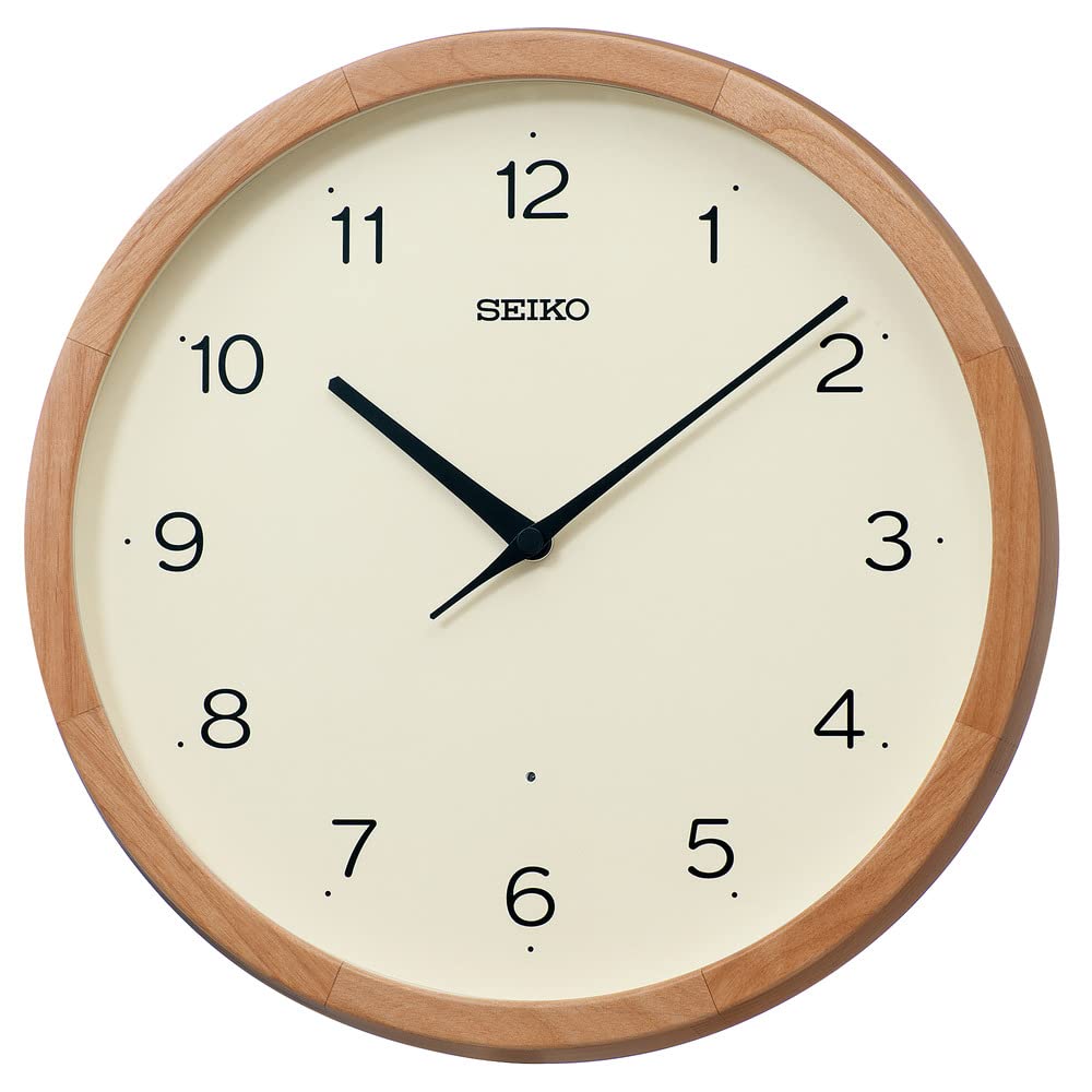 セイコークロック(Seiko Clock) 掛け時計 電波 アナログ 木枠 薄茶木地 直径300×48mm KX272B