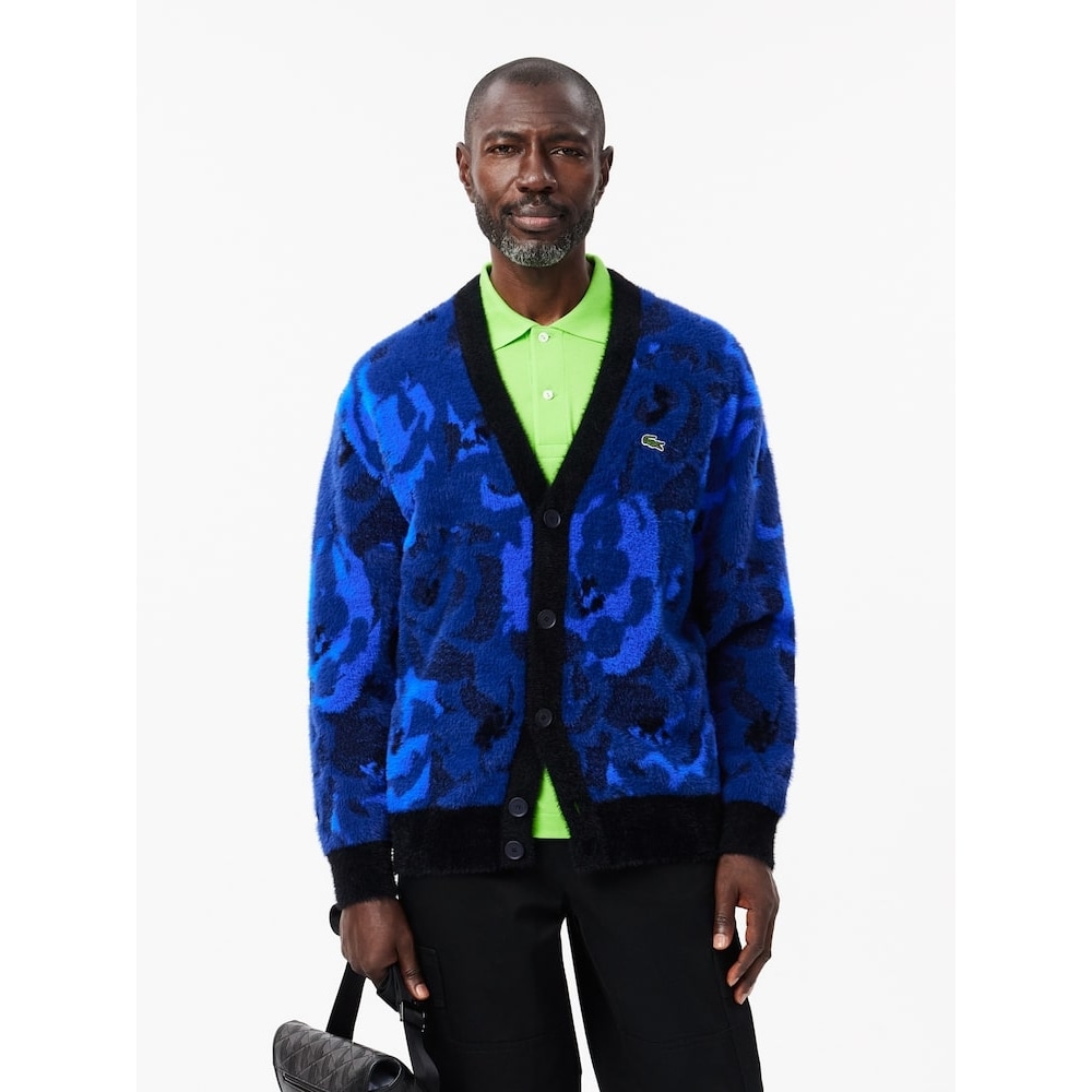 ラコステメンズフラワージャカードカーディガン AH2923-54N IB3 Q2NAH2923-54NIB3