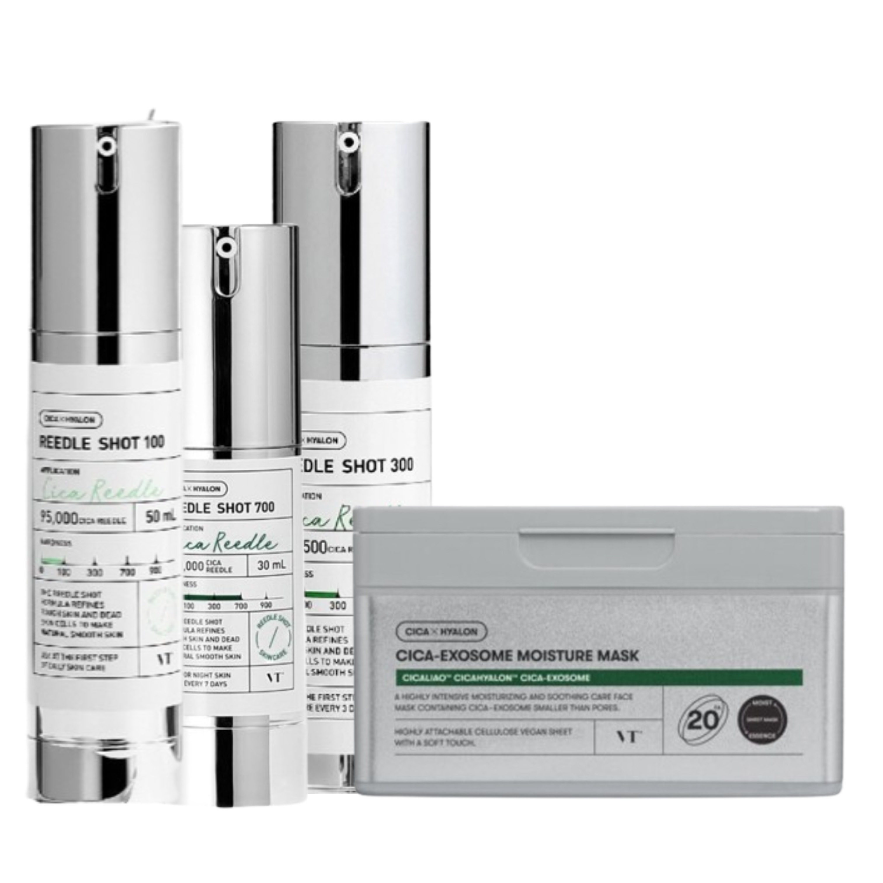 [選べる4種 ]リードルショット100,300,700/ CICA エクソソーム モイスチャー マスク 20枚
