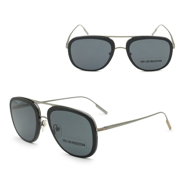 サングラス EZ0187/S 08A 62 Ermenegildo Zegna サングラス ノーズパッド UVカット ブラック ガンメタル ネイビーグレー 13,350円