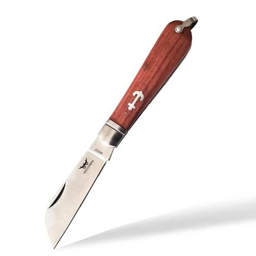 Watchman-W002 茶 フォールディングナイフ Watchman Knife Wood 7Cr17Mov 56-58 HRC