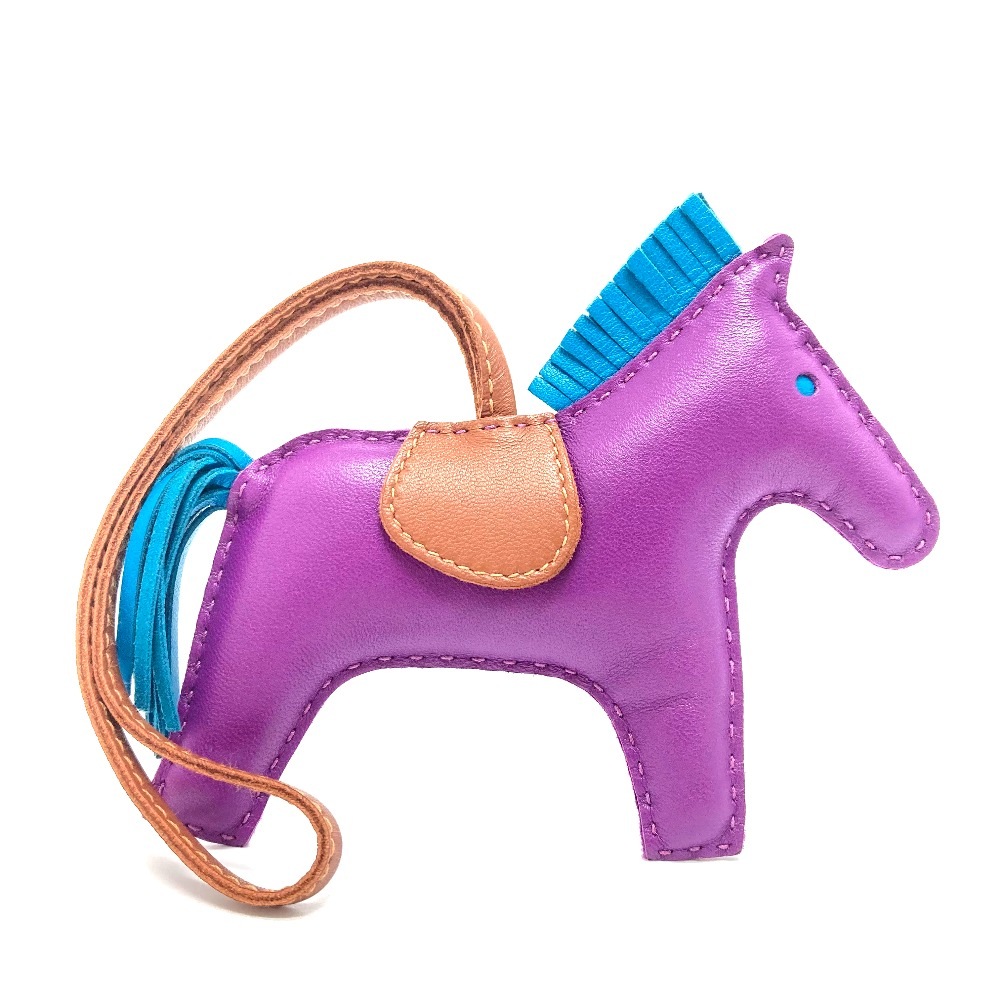 チャーム ロデオGM カバン バッグアクセサリー ストラップ ラムスキン パープル