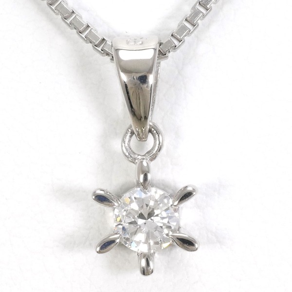 PT900 プラチナ PT850 ネックレス ダイヤ 0.18 約45cm ジュエリー 中古