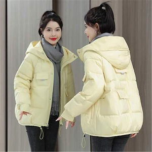 中綿ジャケットレディース中綿コートショート丈フード付きアウターブルゾン軽量大きいサイズ暖かい防寒ふわふわ冬通勤作韓国風