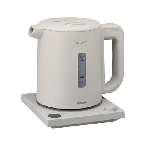 【白湯ができる電気ケトル】 ドウシシャ 電気ケトル 白湯専科 1.0L 転倒湯もれ防止 ダイヤル・プッシュ式 グレー EKZ-102MSG
