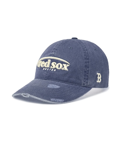 【MLB】 VINTAGE DAMAGE CURVE LOGO UNSTRUCTURED BALL CAP BOS L.NAVY キャップ 正規品