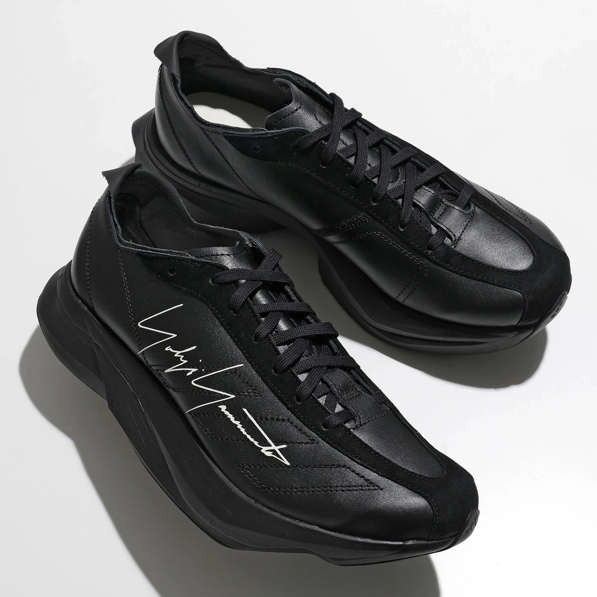 Y-3 ワイスリー スニーカー ADIOS PRO 3.0 LX アディオス プロ JR4205 メンズ ローカット レザー 軽量 ロゴ シューズ 靴 BLACK/BLACK/OWHITE