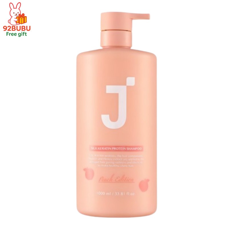 (人気 NEW)シルクケラチンタンパク質シャンプーピッチエディション1L/大容量/クリームシャンプー /韓国　シャンプー/頭皮ケア /ヘアケア/ホームケア/ピーチの香り/ダメージヘアケア/桃シャンプ