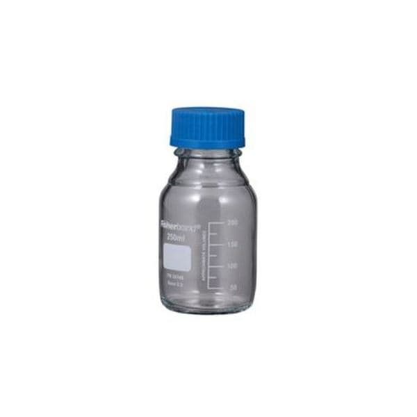 （まとめ）メジューム瓶 250ml（青蓋付 Fisher） [x10セット]