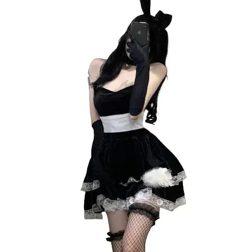 サンタ コスプレ レディース 可愛い バニー サンタコス 衣装 クリスマス サン 演出服 7点セット ストッキング イベント パーティー 舞台 新年会 文化祭 人気 お歳暮ギフト今日は30パーセント