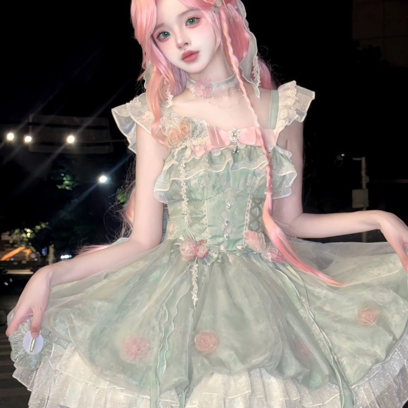 ロリータ花妖精ドレスが店頭に入荷 ロリータ小さな新鮮なドレス甘いウェディングドレス