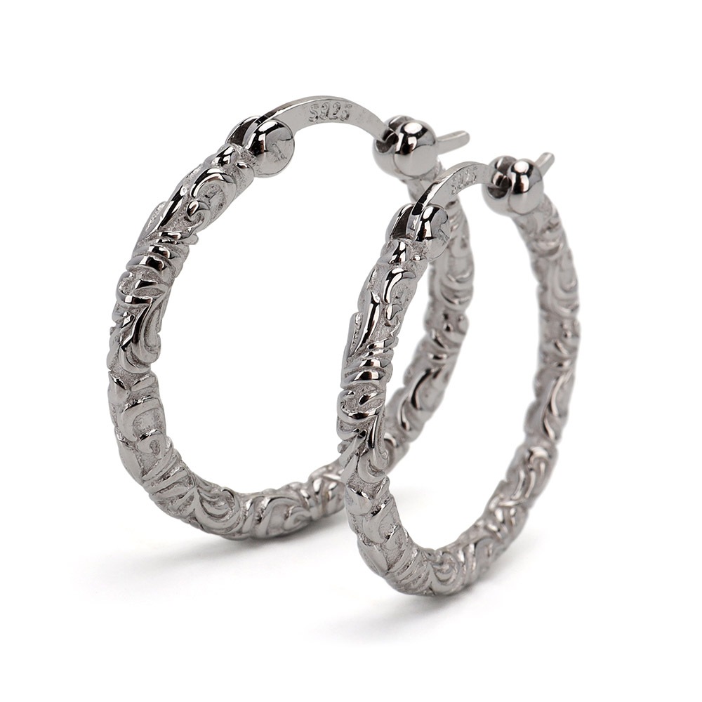 シルバー925 アラベスクピアス フープ [ce405]