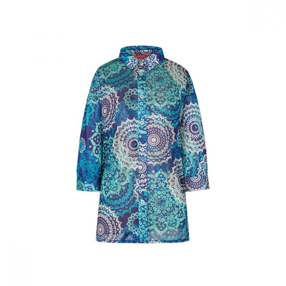 [クロコダイルレディ] ブルー柄全開ロングTシャツCLCMTS228