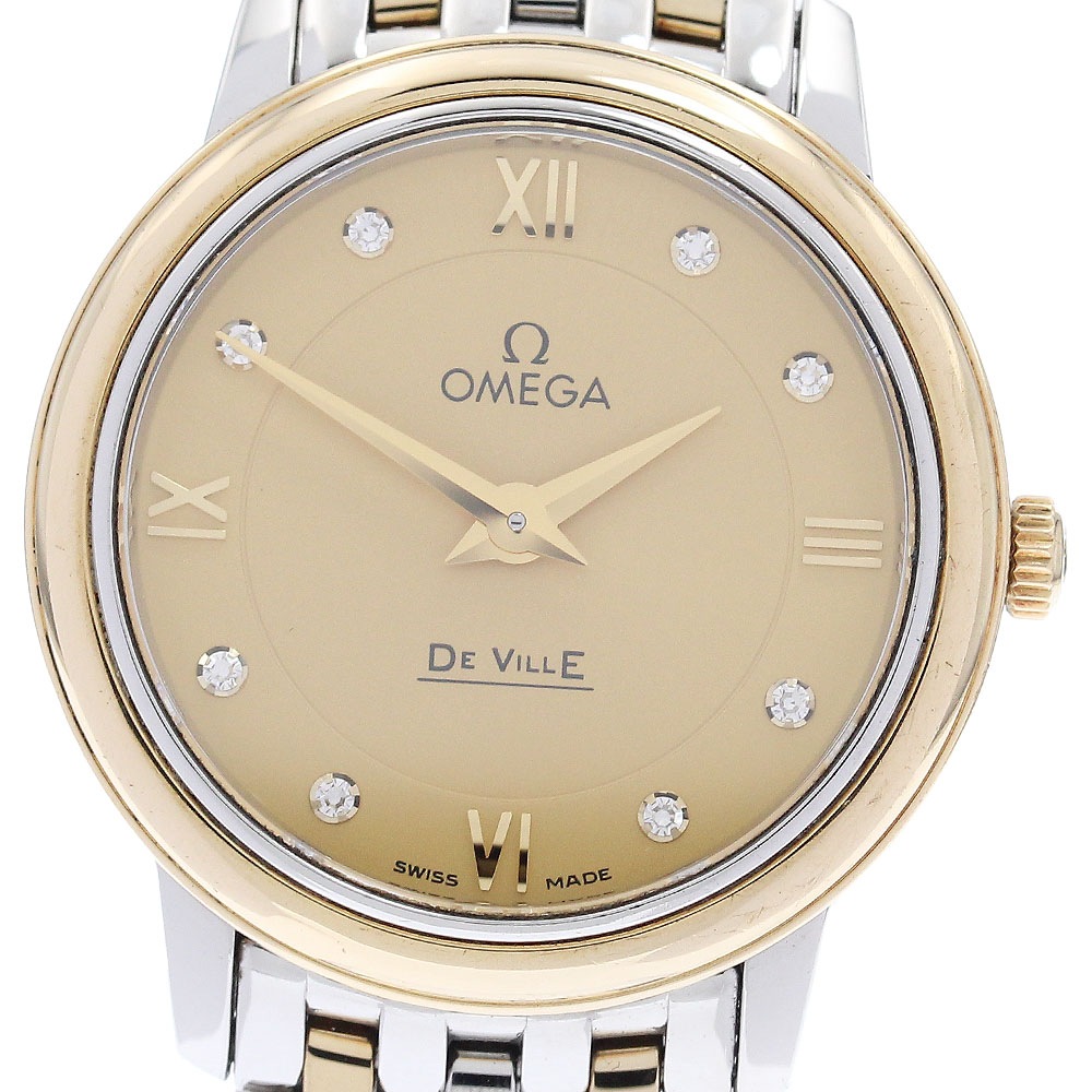 オメガ OMEGA 424.20.27.60.58.001 デビル プレステージ 8Pダイヤ クォーツ レディース _941326【中古】