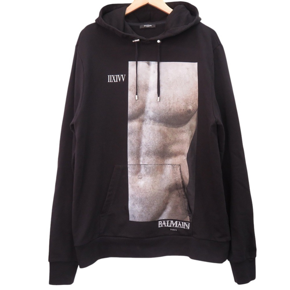 美品 ロゴプリント スウェットフーディー Sサイズ 長袖 SJT047GC87 パーカー コットン/コットン ブラック 0803【中古】 メンズ