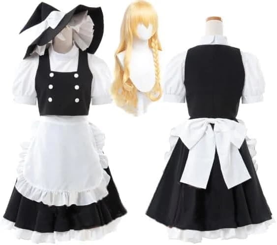 大人気霧雨魔理沙 コスプレ衣装 きりさめ まりさ ウィッグ付き可 メイド服 大人用 制服 コスプレ コスチューム 文化祭 お盆 舞台服 ハロウィン クリスマス 仮装 プレゼント 祭り 変装