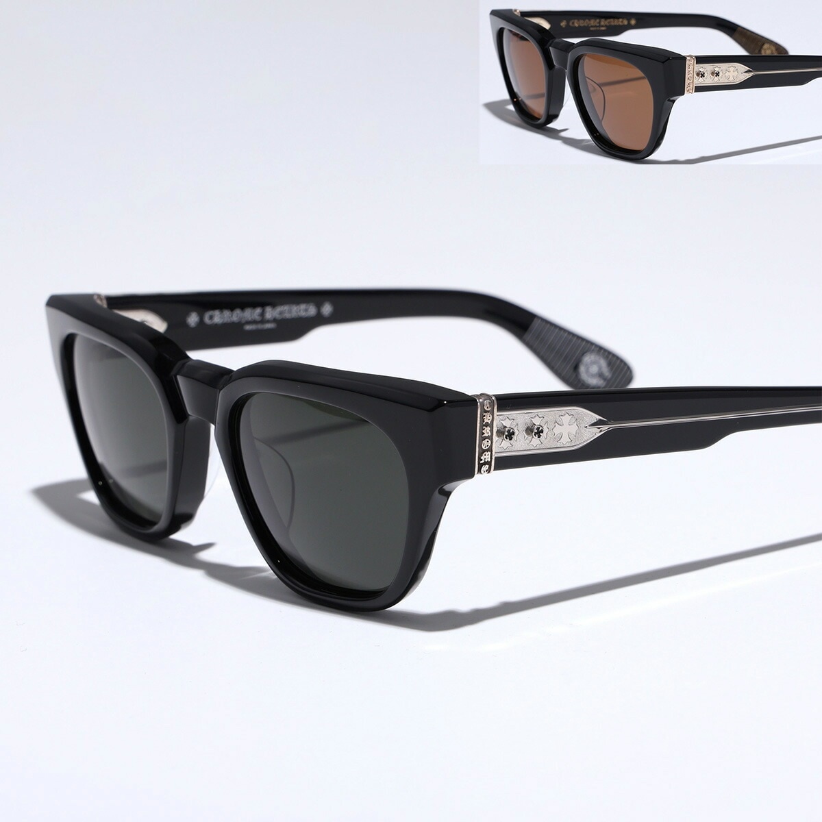 CHROME HEARTS クロムハーツ サングラス MIDIXATHRILL 2 メンズ ウェリントン型 フルリム セルフレーム メタルロゴ アイウェア カラー2色