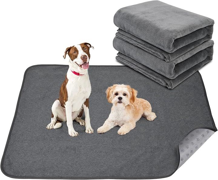 洗えるペットシーツ ペットマット おしっこマット ペット用 トイレ(グレー, 92x122CM「2枚」グレー)