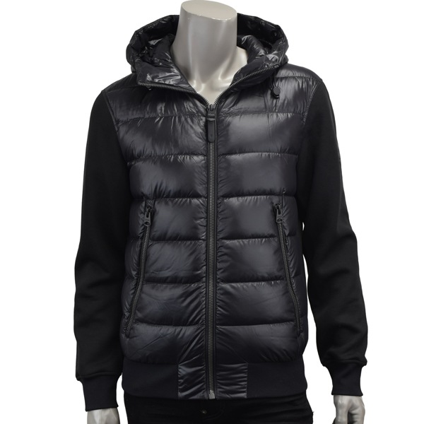 MACKAGE マッカ―ジュ FRANK- R/ナイロン×リブニット 切り替え ライトダウンジャケット/FRANK- R BLACK