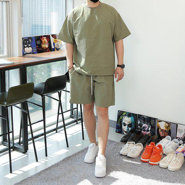 WWFメンズ オーステリティ クーリング シアサッカー 半袖Tシャツ 短パン