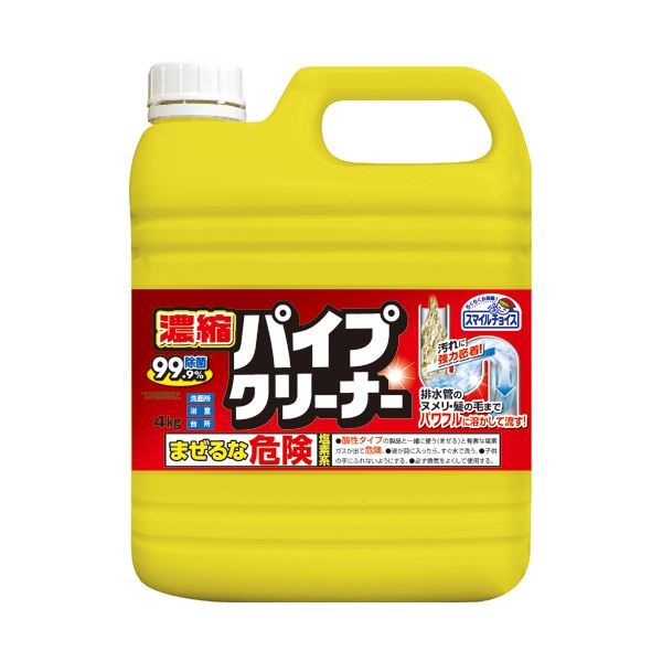 （まとめ） ミツエイ濃縮パイプクリーナー 大容量 4kg 1本 [x3セット]