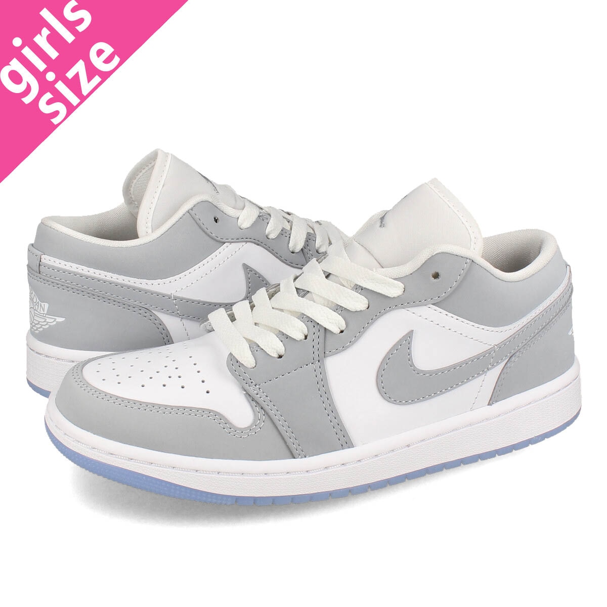 NIKE WMNS AIR JORDAN 1 LOW WHITE/WOLF GREY/ALUMINUM 14,476円
