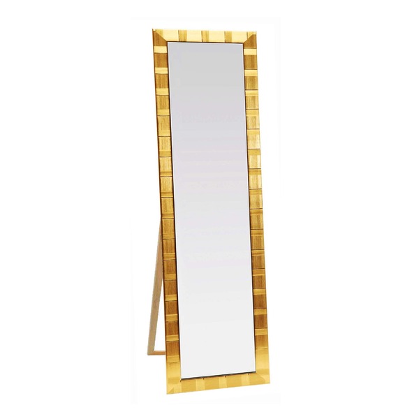 ウォールミラー 全身姿見鏡 ( 壁掛け用 ) ミラー 4尺スタンド付 飛散防止付 GOLD 日本製 HJ Hand made in Japan